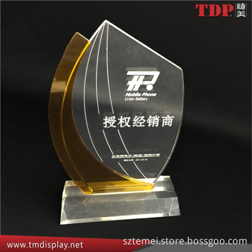 new design crystal clear acrylic acrylic trophy award with engraving words